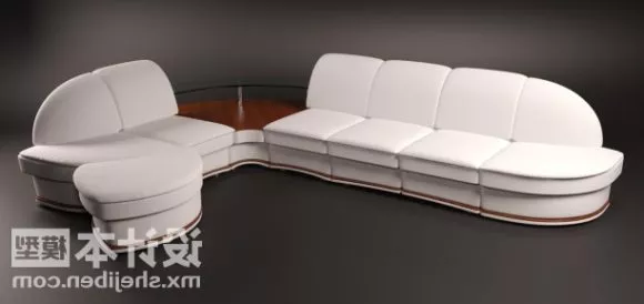 Modern White Multiplayer Sofa 3d model Modern White Multiplayer Sofa 3d model