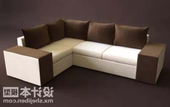 Corner Style Multi Seaters Brown Sofa 3d model Corner Style Multi Seaters Brown Sofa 3d model