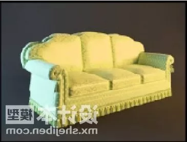 Antique White Multi Seaters Sofa 3d model Antique White Multi Seaters Sofa 3d model