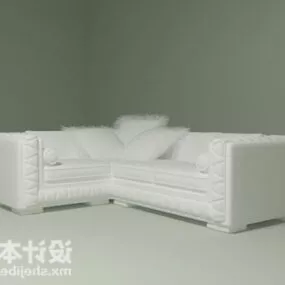 Multi Seaters White Sofa Corner Design 3d model