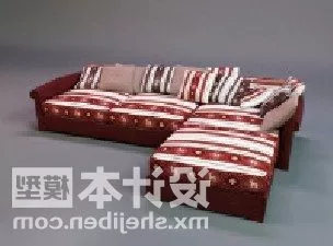 Multi Seaters Sofa Vintage Pattern Material 3d model Multi Seaters Sofa Vintage Pattern Material 3d model