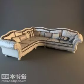 Multi Seaters Vintage Corner Sofa 3d model