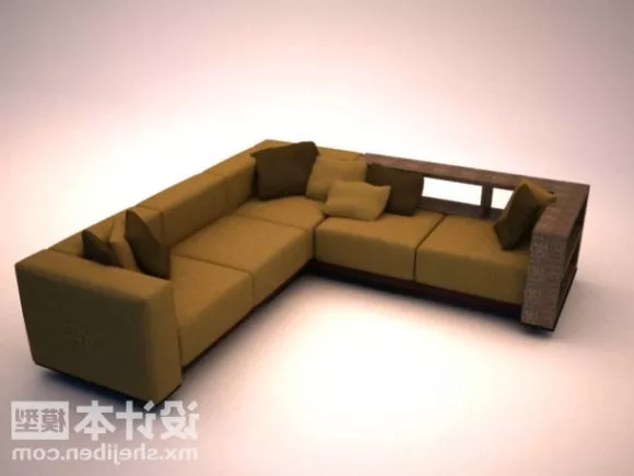 Brown Multi Seaters Sofa Corner Style 3d model Brown Multi Seaters Sofa Corner Style 3d model
