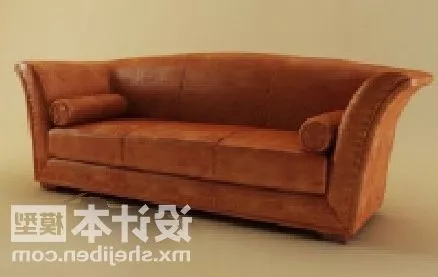 Multi Seaters Sofa Brown Leather 3d model Multi Seaters Sofa Brown Leather 3d model