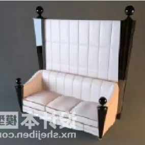 Antique Sofa High Back White Color 3d model