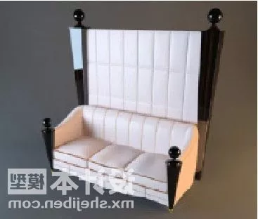 Antique Sofa High Back White Color 3d model Antique Sofa High Back White Color 3d model
