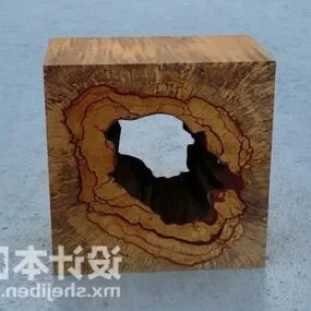 Home Trinkets Wood Log Box 3d model
