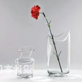 Home Trinkets Glass Vase Pot 3d model