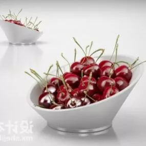 Strawberry In Bowl 3d model
