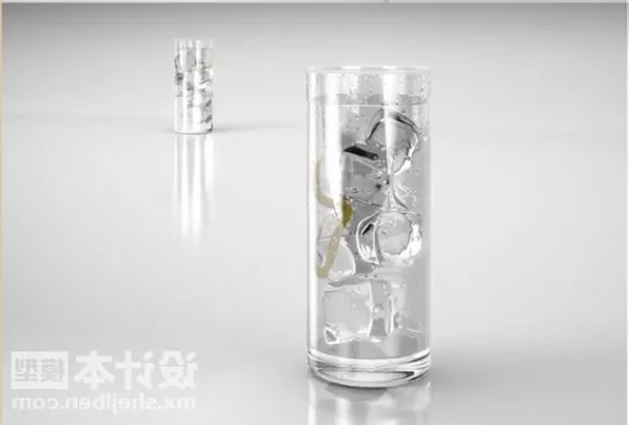 Beverage Glass With Ice 3d model Beverage Glass With Ice 3d model