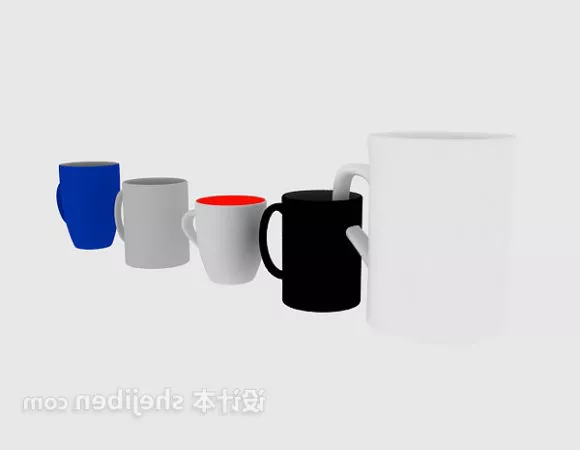 Porcelain Cup Lines Texture 3d model