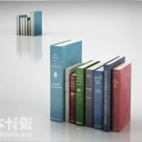 Book Stack Different Size 3d model