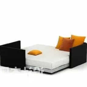 Modern Square Single Bed 3d model
