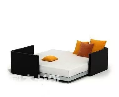 Modern Square Single Bed 3d model Modern Square Single Bed 3d model