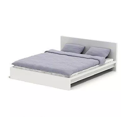 Double Bed Mdf White Color 3d model Double Bed Mdf White Color 3d model