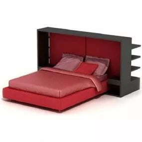 Double Bed Red Mattress 3d model