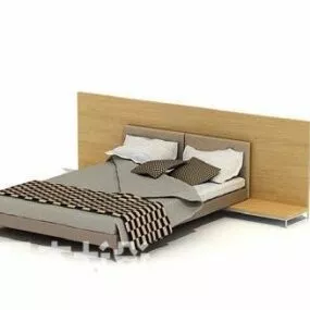 Double Bed Furniture Simple Design 3d model