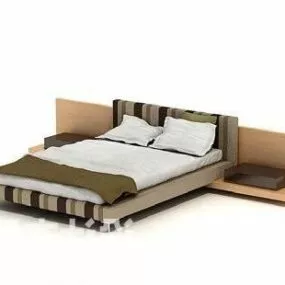Double Bed Strip Pattern 3d model