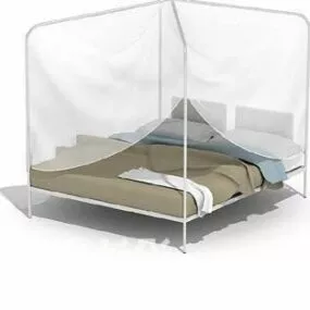 Modern Poster Double Bed Furniture 3d model