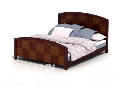 Antique Double Bed Brown Wooden 3d model Antique Double Bed Brown Wooden 3d model