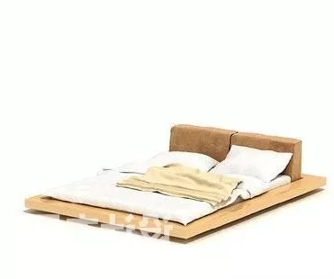 Wooden Color Of Double Bed Furniture 3d model Wooden Color Of Double Bed Furniture 3d model