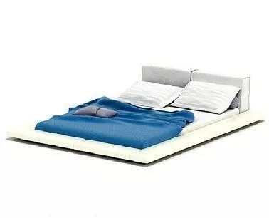 White Upholstery Double Bed 3d model White Upholstery Double Bed 3d model