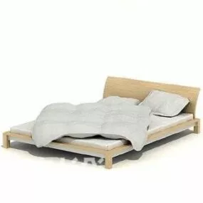 Double Bed Grey Fabric Mattress 3d model