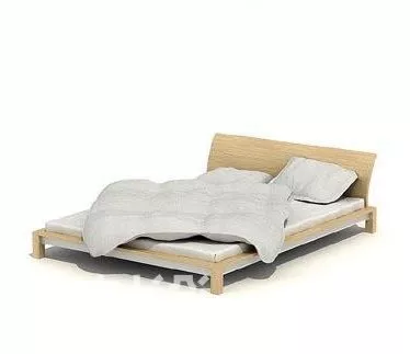 Double Bed Grey Fabric Mattress 3d model Double Bed Grey Fabric Mattress 3d model