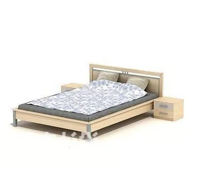 Double Bed Grey Mattress 3d model Double Bed Grey Mattress 3d model