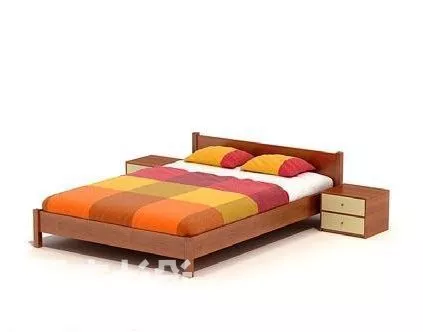 Double Bed Colorful Mattress 3d model Double Bed Colorful Mattress 3d model