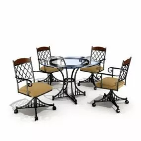 Outdoor European Restaurant Table And Chair 3d model