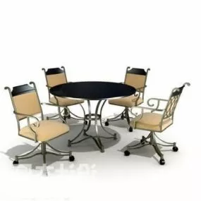 Round Table And Chair Classic Style 3d model