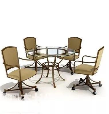 Elegant Antique Table And Chair 3d model Elegant Antique Table And Chair 3d model