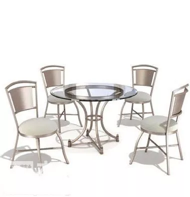 Round Glass Table And Chair 3d model Round Glass Table And Chair 3d model