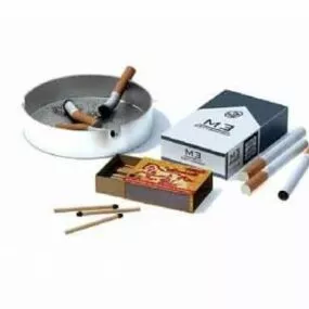 Ashtray Tabaco And Lighter 3d model