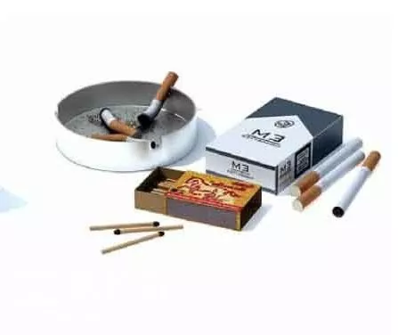 Ashtray Tabaco And Lighter 3d model Ashtray Tabaco And Lighter 3d model