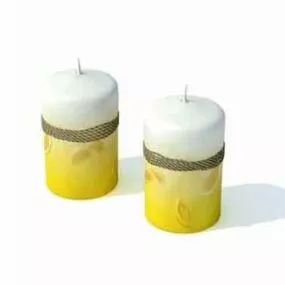 Yellow Candlestick Light 3d model