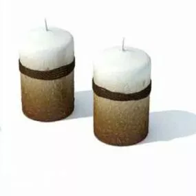 Brown Candlestick Light 3d model