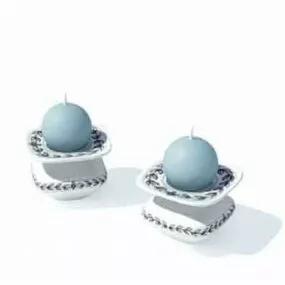 Candlestick Light Blue Color 3d model