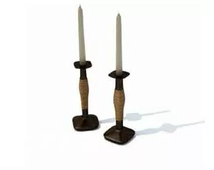 Candlestick In Glass Cup 3d model