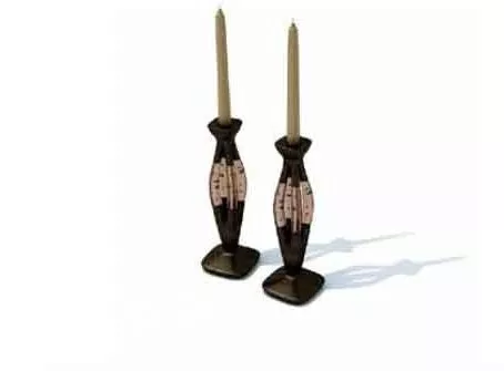 Candlestick With Silver Stand 3d model