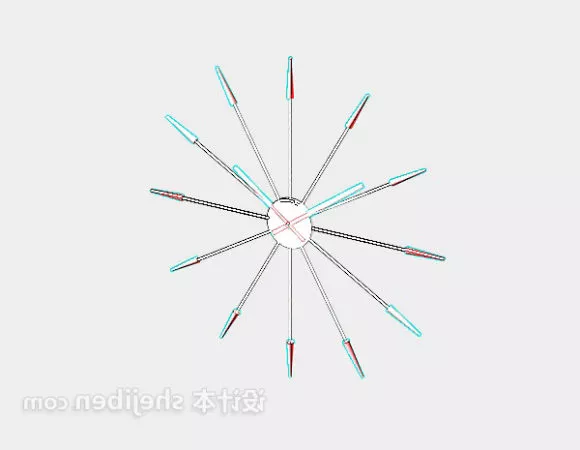 Clock Hydrant Industial Style 3d model