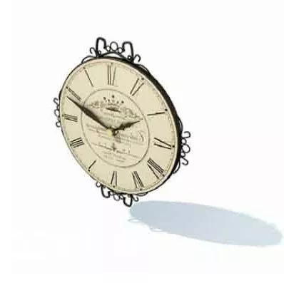 Circle Clock Carved Frame 3d model
