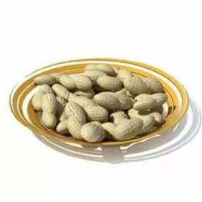 Food Nut On Dish 3d model