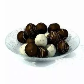Food Chocolate Circle Pieces 3d model