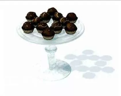 Glass Shelf Case With Donuts Cake 3d model