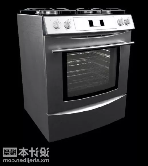 Gas Oven Silver Color 3d model
