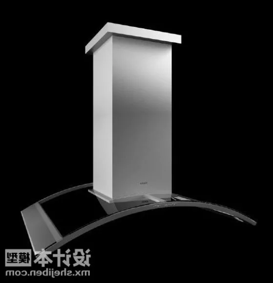 Modern Stainless Steel Kitchen Hood 3d model