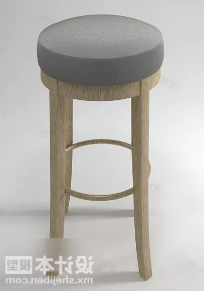 Modern Bar Chair Wood Legs 3d model Modern Bar Chair Wood Legs 3d model