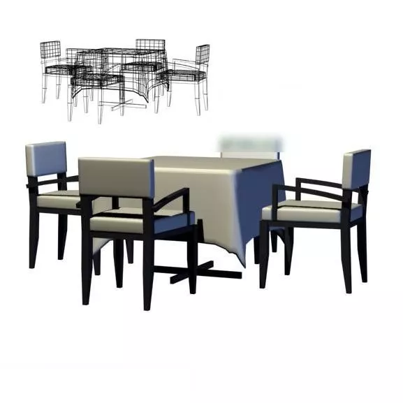 Restaurant Dinning Table And Chair 3d model Restaurant Dinning Table And Chair 3d model